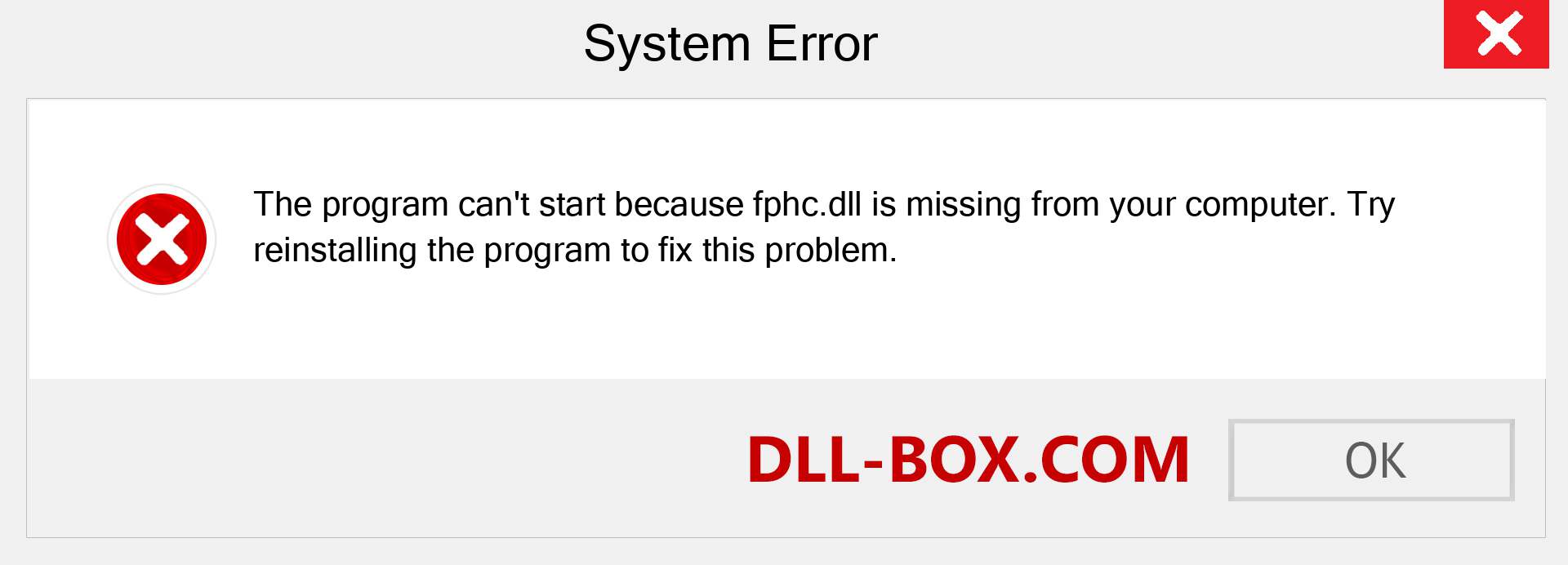  fphc.dll file is missing?. Download for Windows 7, 8, 10 - Fix  fphc dll Missing Error on Windows, photos, images